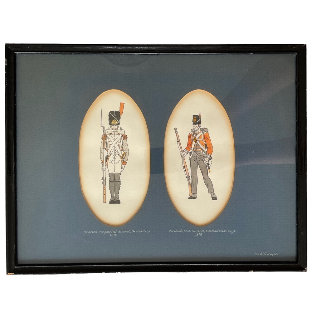 Artwork by Herb Trimpe of Historical French+British Military Uniforms, Dyptique
